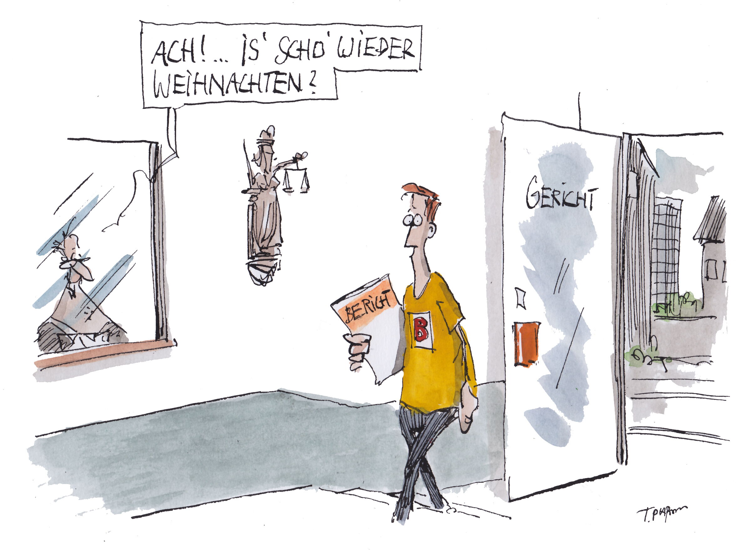Pflichten gegenüber dem Betreuungsgericht: Berichte und Vermögensübersichten Karrikatur zum Thema „Pflichten gegenüber dem Betreuungsgericht”