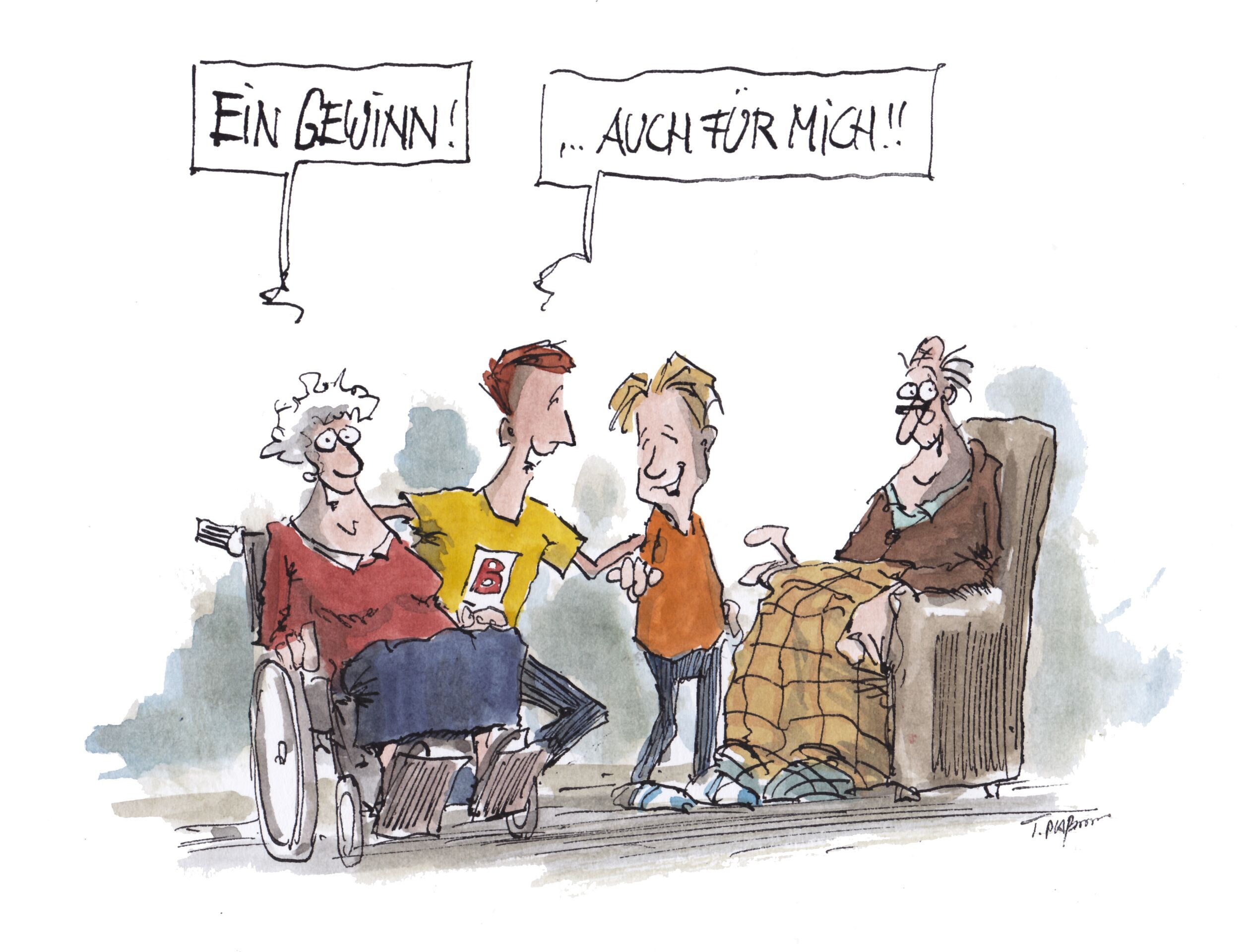 Was bedeutet Betreuung? Karikatur zum Thema „Was bedeutet Betreuung?”