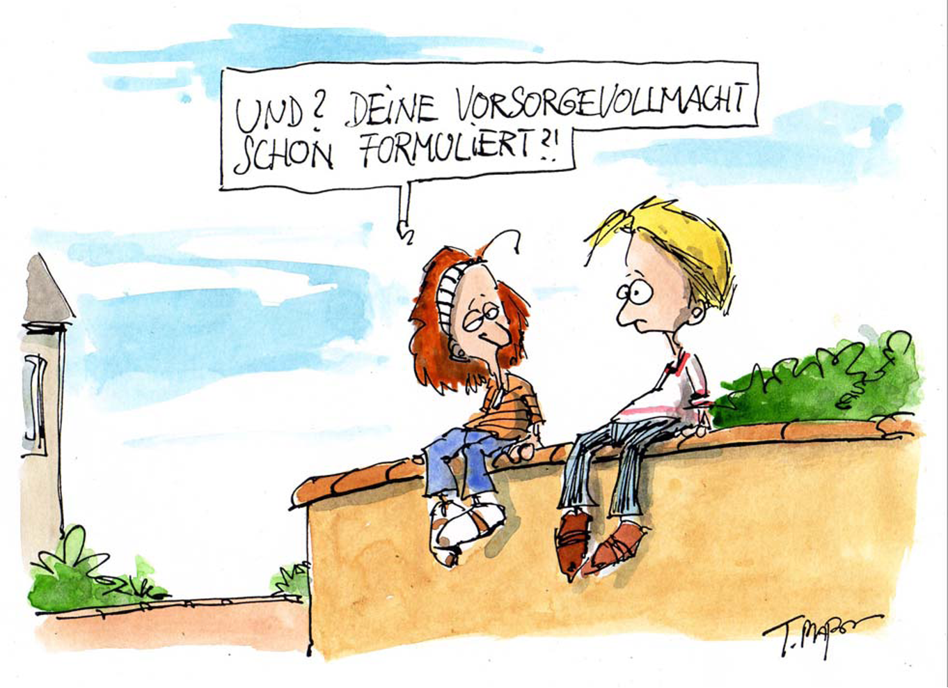 Vorsorgevollmacht, Betreuungsverfügung und Patientenverfügung Karikatur zum Thema „Vorsorgevollmacht, Betreuungsverfügung und Patientenverfügung”
