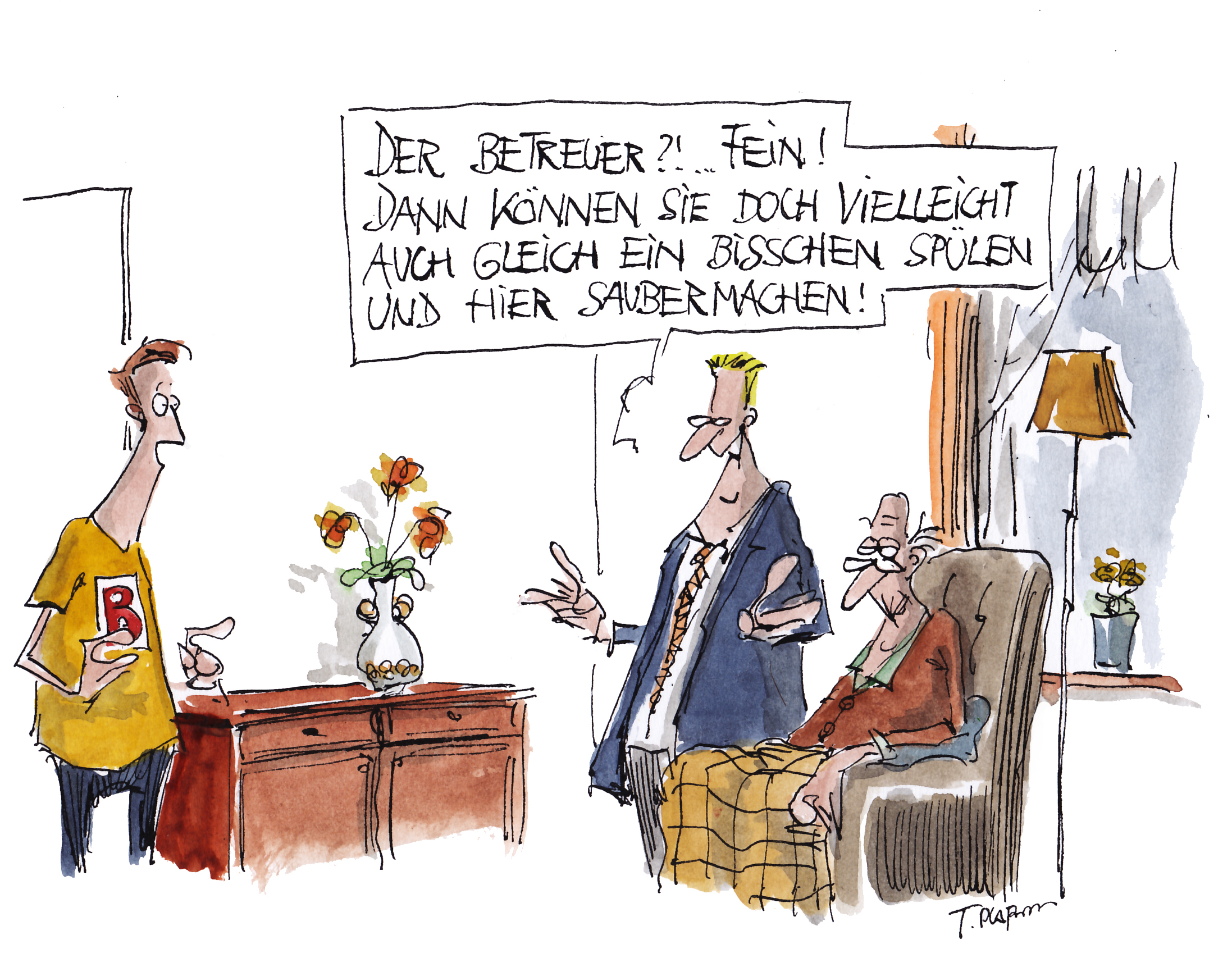 Aufgaben eines gesetzlichen Betreuers Karikatur zum Thema „Aufgaben eines gesetzlichen Betreuers”