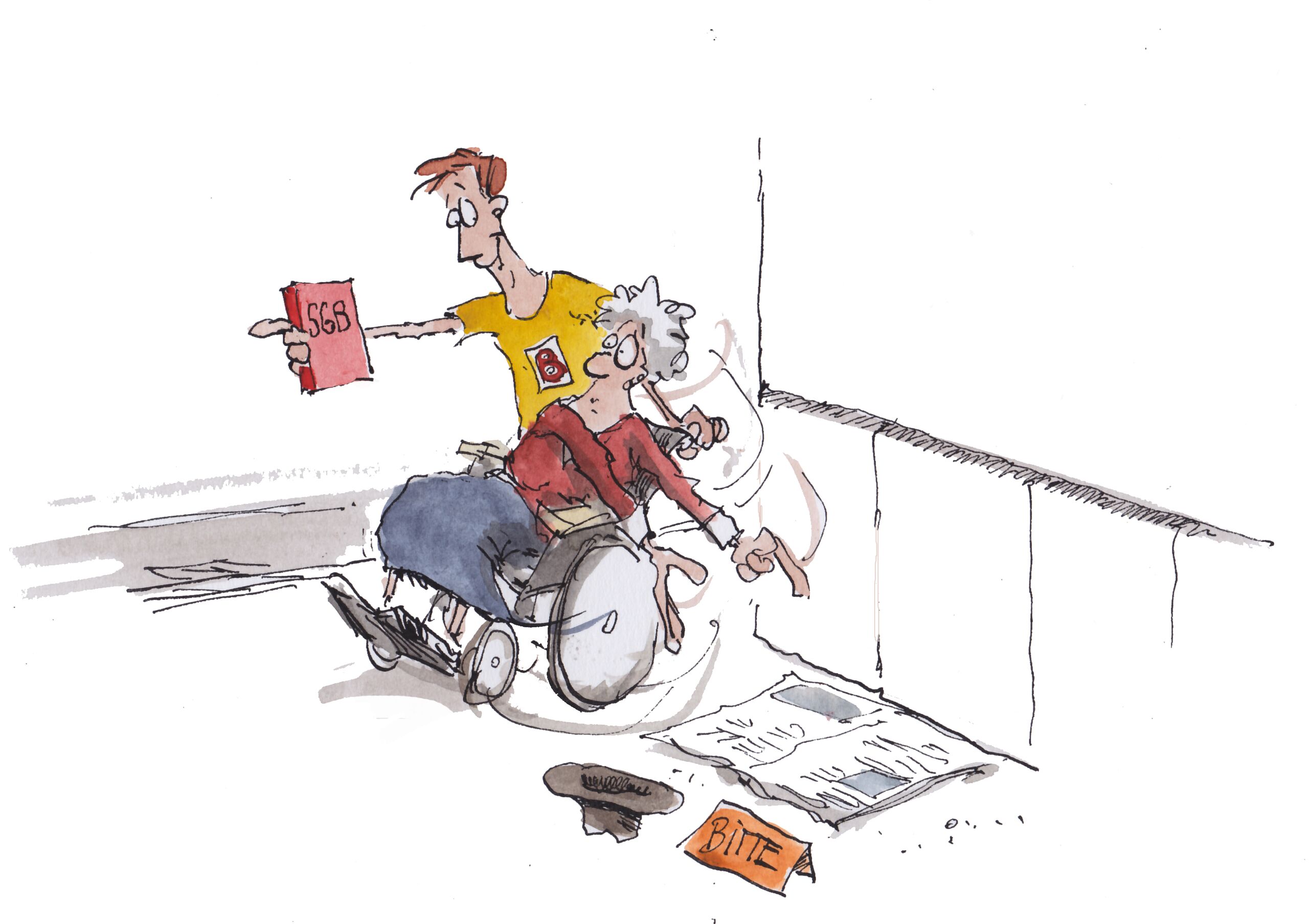 Hilfe für Helfer Karikatur zum Thema „Hilfe für Helfer: Beratung und Begleitung für ehrenamtliche Betreuer”