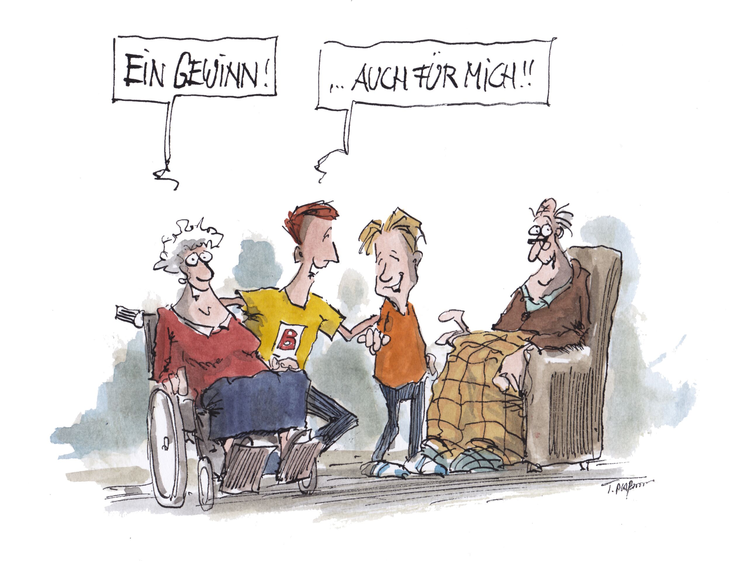 Was bedeutet Betreuung? Karikatur zum Thema „Was bedeutet Betreuung?”
